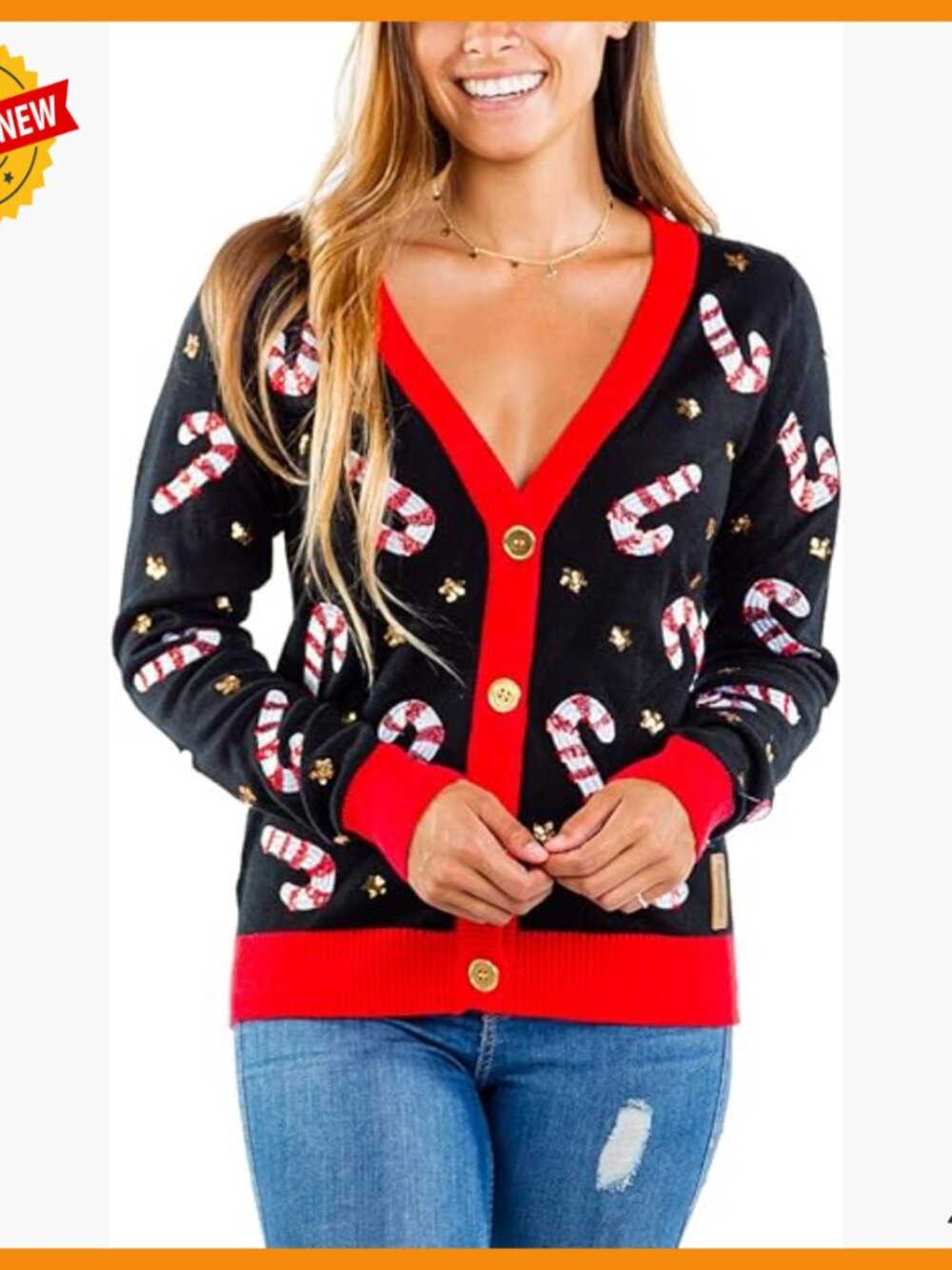 Cozy Ugly Christmas Sweater Cardigan Women's Modern Fit Holiday